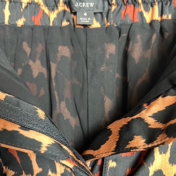 J.Crew Leopard Print Pants Size 4 High Rise Elastic Waist - Picture 6 of 11